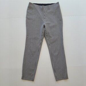 A New Day Gingham Pants Ankle 8 B&W Preppy Spring Summer Slim Leg No Waistband